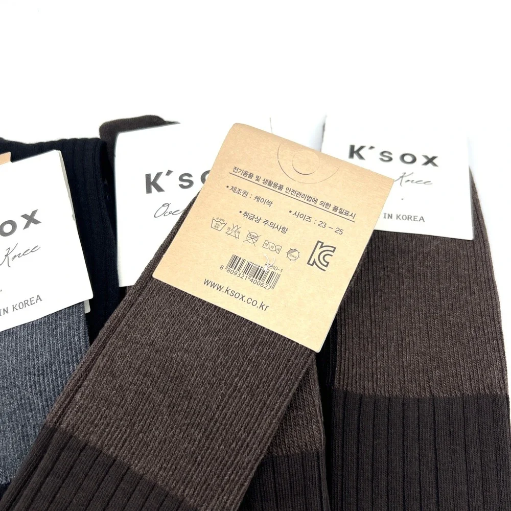 Lot of 7 Korea K'sox Over Knee High Socks Ribbed Warm Cozy Style Women Girls‎